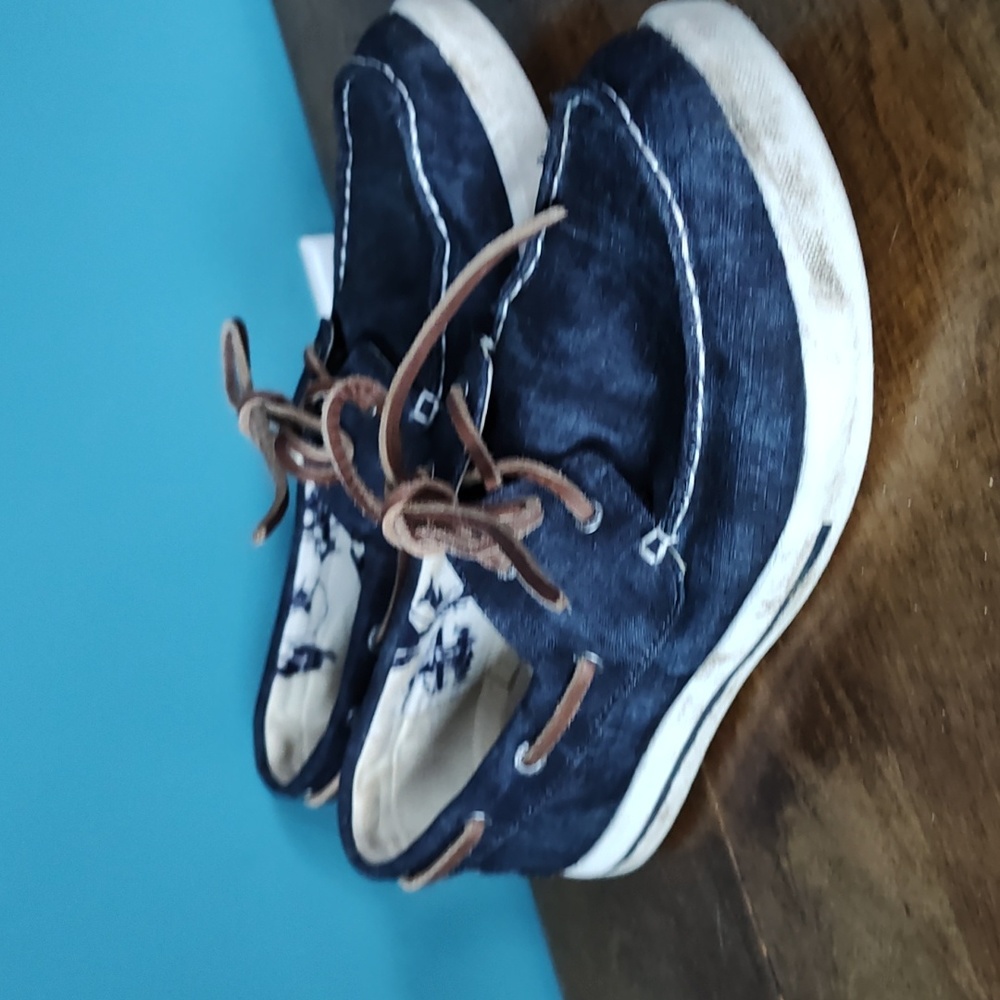 Navy Canvas Boat Shoes, men's